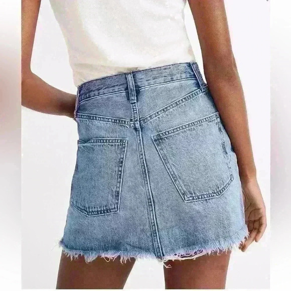 Madewell Rigid Denim Relaxed Mini Skirt in Rosehill Wash Size 30 - Picture 2 of 6